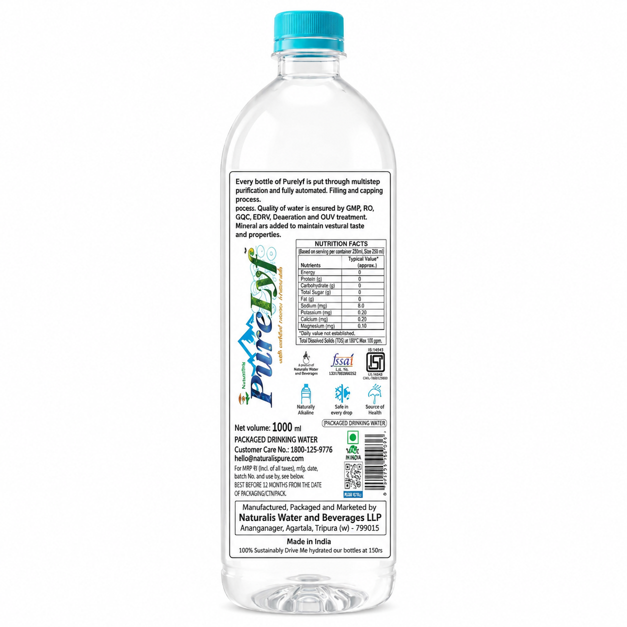 Naturalis purelyf water 1L